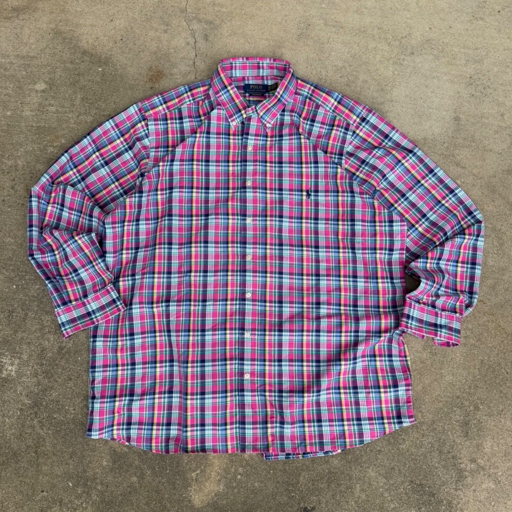 Polo Ralph Lauren Performance Plaid Shirt Mens 1XB Button Down Big Tall